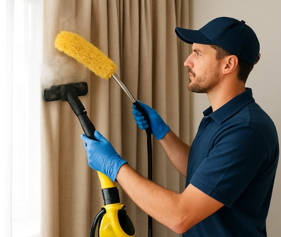 Trusted blind cleaning technician Matty Curtain Cleaning moffat-beach QLD