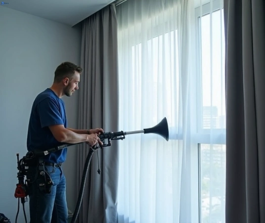 Professional drapes cleaning process tools Matty Curtain Cleaning moffat-beach